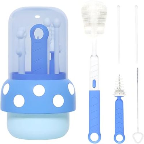 YOHKOH Baby Bottle Cleaning Brush for Infant Feeding Bottles, Blue