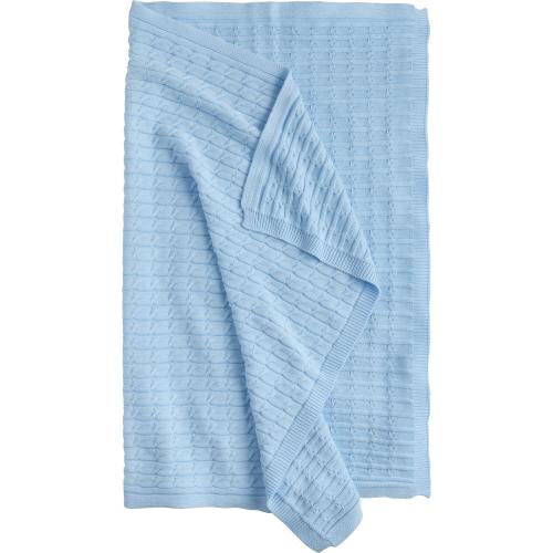Cable Knit Blanket - Light Blue