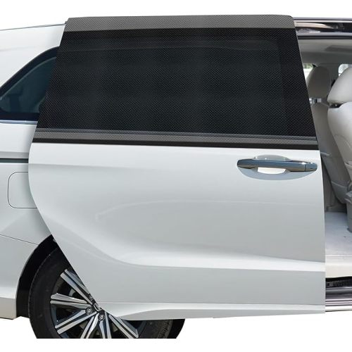 Car Window Shades(2 Pack)-Side Window Sun Shades, UV Protection Breathable Spandex Baby Window Covers, Universal Fit Most of Cars, Protect Privacy for Family-(27.2"x39.8"), Black