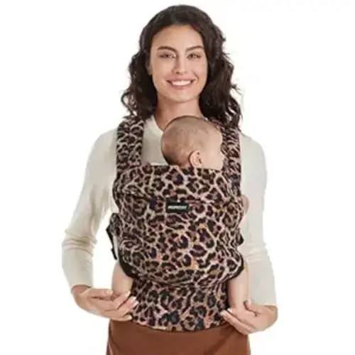 Momcozy Baby Carrier - Ergonomic, Cozy and Lightweight Carrier for 7-45lbs, Effortless to Put On, Ideal for Hands-Free Parenting, Enhanced Lumbar Support, Purehug for Infant to Toddler, Leopard