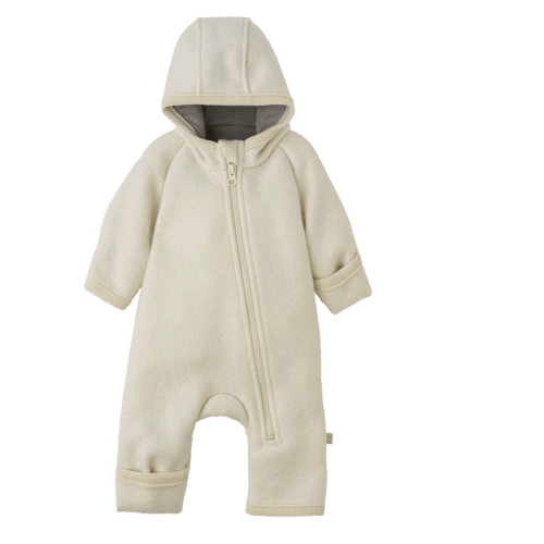Disana Boiled Wool Zip Overalls - Natural