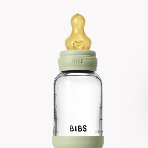 BIBS Baby Glass Bottle Set 4oz Latex - Sage | Anti-Colic & Durable – Bibsworld store US