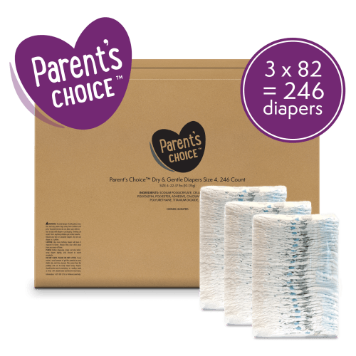 Parent's Choice Dry & Gentle Diapers Size 4, 246 Count (Select for More Options)
