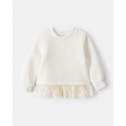 Baby Girl Fleece Long-Sleeve Top - Ivory - OshKosh B'gosh | Carter's
