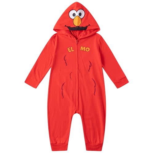 Sesame Street Baby Boys Elmo Cookie Monster Hooded Romper Infants Toddler