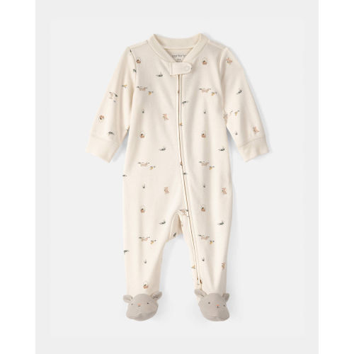 Baby Easter Bunny 100% Cotton 2-Way Zip Sleep & Play Pajama - Cream | Carter's