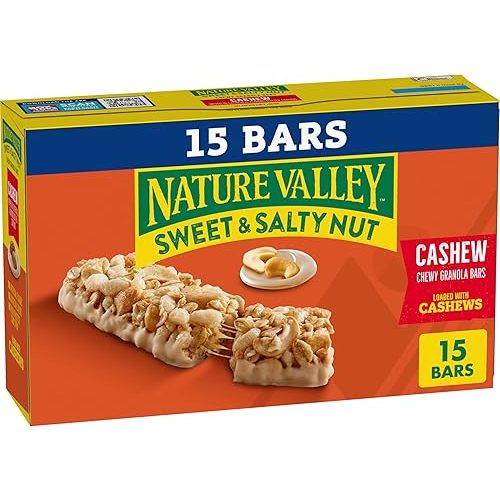 Nature Valley Sweet and Salty Nut Granola Bars, Cashew, 15 Bars, 18 oz