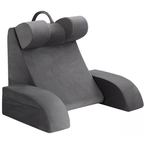 19" Reading Pillow for Sitting in Bed Adult, Back Pillow, Backrest Pillow with Arms