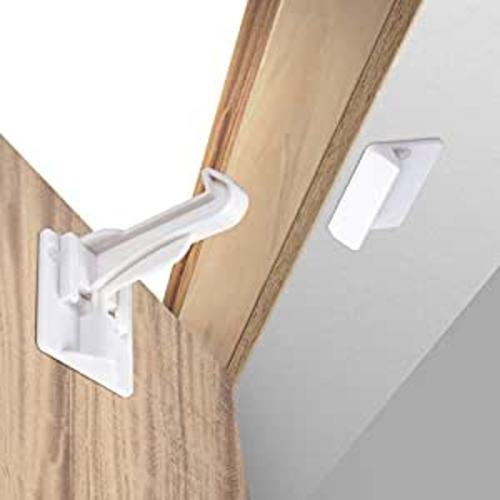 Upgraded Invisible Baby Proofing Cabinet Latch Locks (10 Pack) - No Drilling or Tools Required for Installation, Works with Most Cabinets and Drawers, Works with Countertop Overhangs, Highly Secure : Baby