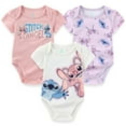 Disney Lilo & Stitch Baby Bodysuits (Girls), 3 Pack, Sizes 3M-12M
