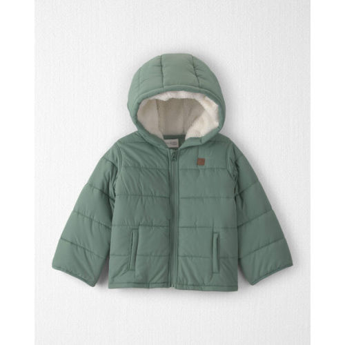Toddler Recycled Teddy Fleece Hooded Puffer Jacket - Little Planet | Carter's