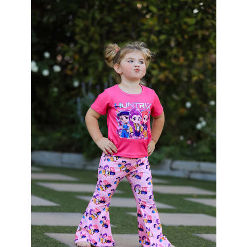 Girls Character Print Short-sleeved Top + Trousers Set – Rylee Faith Designs