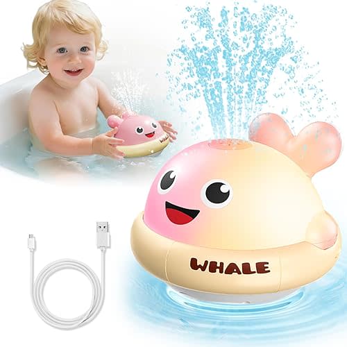 Light up Baby Bath Toys: Whale Bath Toy Sprinkler, Bath Toys for Kids Ages 1-3, Bathtub Outdoor Water Pool Toys for Toddlers 1 2 3 Year Old, Birthday Gift for Boys & Girls
