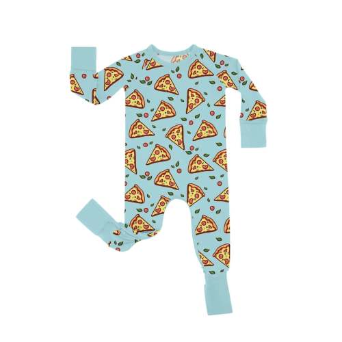 Pizza Doodle Bamboo Crescent Zippered Romper – Zumbamboo