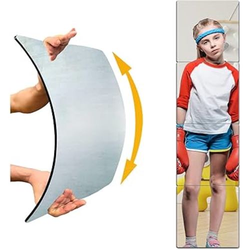 Unbreakable Mirror for Wall, Full Body Mirror for Kids, 4Pack 10 x10 inch, Shatterproof Plexiglass Long Mirrors Fores Bedroom Closet, Children Plastic Mirrors Non Glass Stick on Mirro