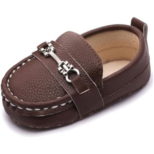 Infant Baby Boys Loafers Soft Sole PU Leather Toddler Moccasins Girls First Walking Crib Dress Shoes
