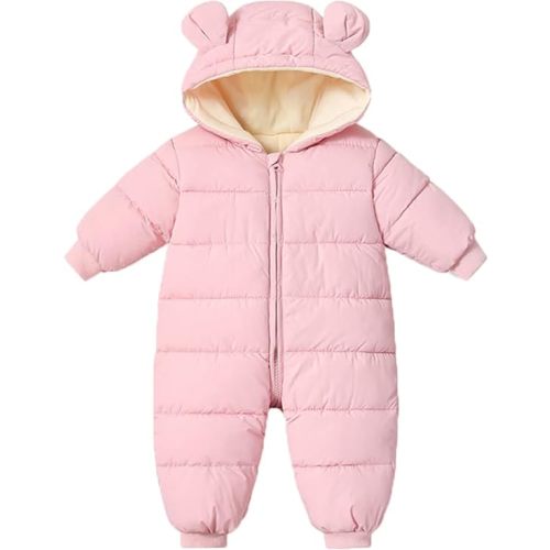Ilyboz Infant Toddler Snowsuit Cute Baby Bear Suit Newborn Winter Coat Warm Hooded Jumpsuit for Boys Girls