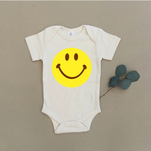 Yellow Smiley Face Organic Baby Onesie® – Urban Baby Co.