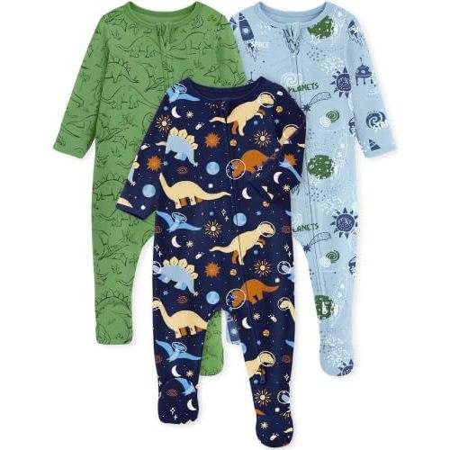 Yoofoss Baby Pajamas 100% Organic Cotton Baby Sleepers for Newborn 0-3 3-6 6-9 Months Boys Girl Clothes 3pcs Footed PJs