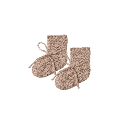 Quincy Mae Knit Booties - Heathered Almond