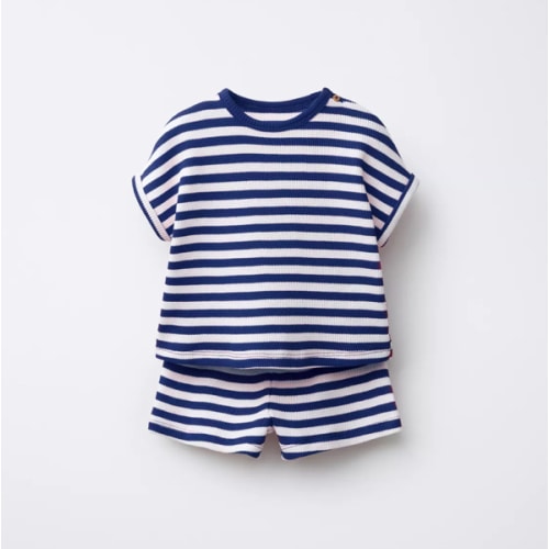 WAYAS WAFFLE SHIRT AND BERMUDA SET - Ink blue | ZARA United States