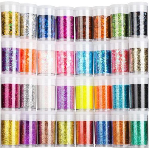 Assorted Craft Glitter, 16 pieces