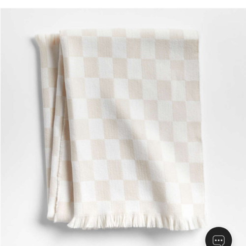 Natural Taupe Checkmate Baby Stroller Blanket by Leanne Ford