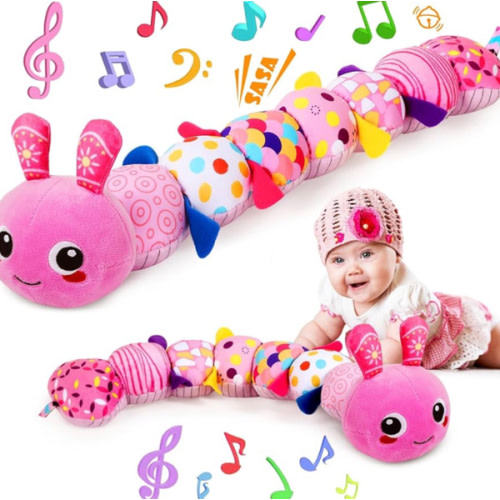 KMUYSL Baby Toys 0-6 6-12 Months, Sensory Music Animal Stuffed Toy for 0 1 2 3 4 5 6+ Months, Plush Toy with Crinkle and Rattles for Infant Newborn, Tummy Time Toys Gifts for 0-3-6-12 Month