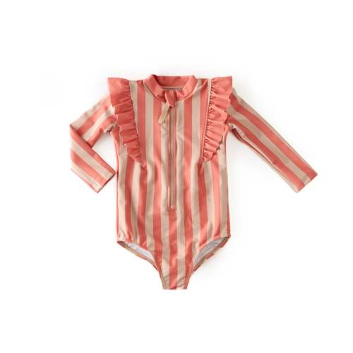Swim Long Sleeve Ruffle One-Piece