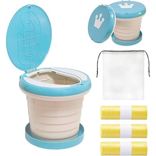 SunnySmile Travel Potty for Toddler, Portable and Foldable Toilet, Apply to Seat Emergency Toilet for Car, Camping, Outdoor, Indoor (green, large)