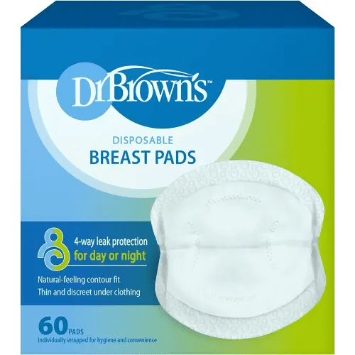 Dr. Brown's Disposable One-Use Absorbent Breast Pads for Breastfeeding and Leaking - 60pk - Packaging May Vary