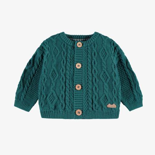 Cardigan bleu sarcelle en tricot, naissance | Souris Mini - Souris Mini