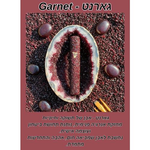 Garnet- A mezuzah case made of crystal stones offers a luxurious and spiritual touch to a traditional Jewish symbol.