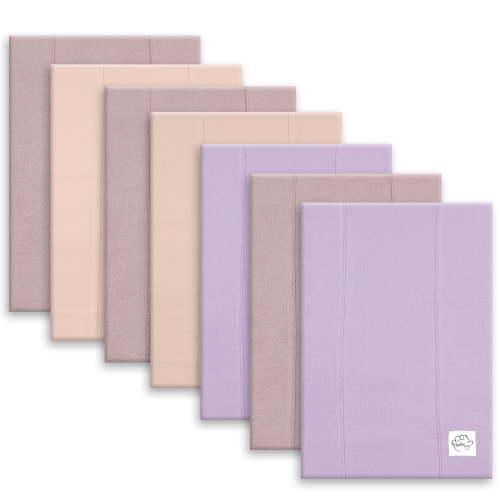 Baby Burp Cloths for Boys and Girls - 7 Pack Large 100% Cotton Double Layered Extra Absorbent Burp Rags, Lavender