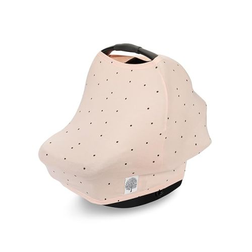 Parker Baby 4 in 1 Car Seat Cover for Girls and Boys - Stretchy Carseat Canopy, Nursing Cover, Grocery Cart Cover, High Chair Cover - "Bliss"