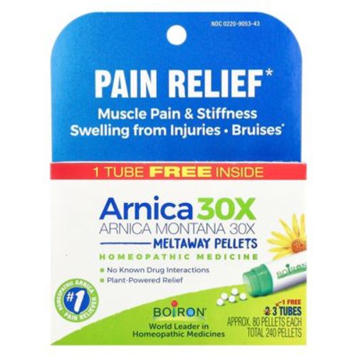 Boiron Arnica Montana, 30X, 3 Tubes, Approx. 80 Pellets Each