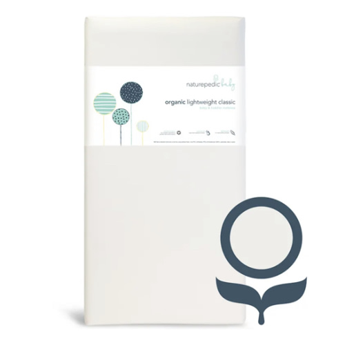 Naturepedic Classic Organic Cotton Crib Mattress Lightweight 2-Sage