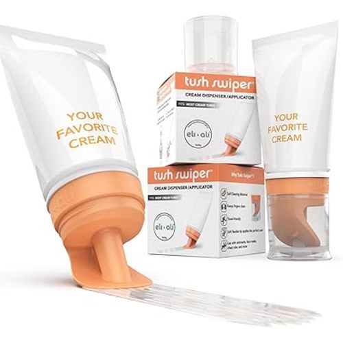 Eli & Ali Tush Swiper - Diaper Rash Cream & Butt Paste Applicator - Universal Fit for Most Diaper Creams | Mess-Free & Hygienic Alternative to Cream Spatula - Carry Less Baby Gear - Orange, 2 Pack