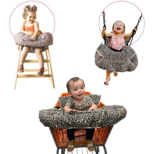 Shopping Cart Cover for Babies- Baby High Chair Cover Restaurant- Shopping Cart Covers for Baby Girl- Grocery Cart Cover for Baby- 7 in 1 Fold & Carry Compact Baby Shopping Cart Cover w/Phone Pocket
