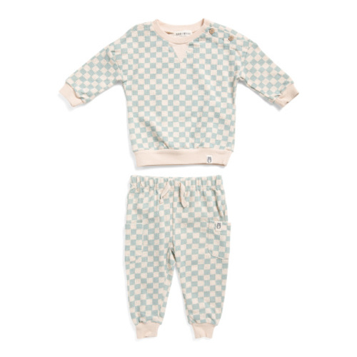 Newborn Boys 2pc Checkered Sweatshirt And Sweatpants Set | Baby Boys (0-24m) | Marshalls