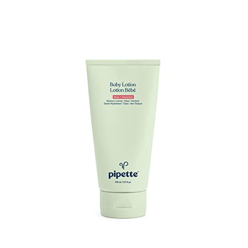 Pipette Baby Lotion - New & Improved Formula, Hydration & Natural Moisture of Baby's Delicate Skin, Renewable Plant-Derived Squalane, Rose + Geranium Aroma, 5.7 fl oz