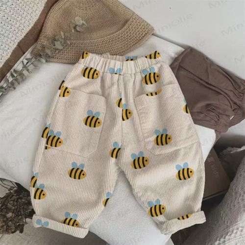 Baby Toddler Bee Print Corduroy Pants