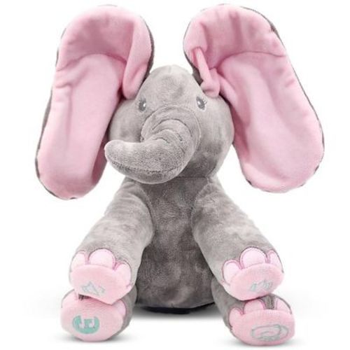 Dimple Kaia Animated Peek-a-Boo Elephant Plush Toy with Music - Pink, 3M+