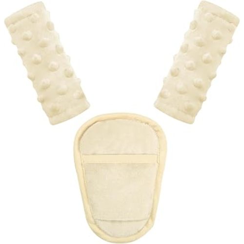Car Seat Straps Pads for Baby Boys 3 Pieces,Super Soft Car Seat Strap Covers Kids,Man Fai Sky Infant Carseat Shoulder Pading, Hip Support for All Car Seats, Pushchair, Stroller(Beige)