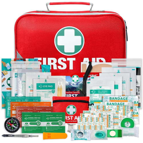 General Medi 2-in-1 First Aid Kit 215 Pieces, Bonus 43-Piece Mini Kit, Compact Emergency Supplies
