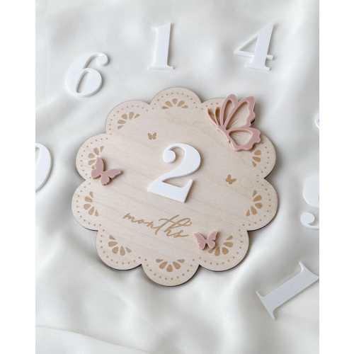 Milestone Marker Baby Girl Monthly Milestone Butterfly Name Sign for Hospital Girl Milestone Card Baby Shower Months Baby Milestone Sign