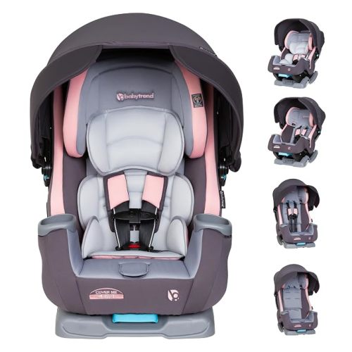 Baby Trend Cover Me™ 4-in-1 Convertible Car Seat, Scooter – Built-in Canopy, 4-Stage Growth System, Plush Comfort Padding, Multi-Position Recline