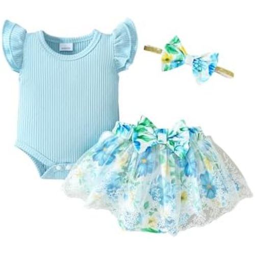 Weebaby Preemie Newborn Girl Clothes Baby Double Ruffle Romper Summer Dress Newborn Photography Outfits Girl 0 3 6 Months