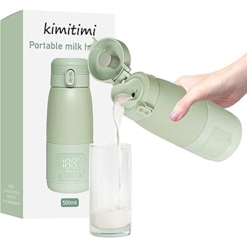 Portable Bottle Warmer for Travel - Super Fast Charging & 5-Min Heating for Breast Milk, Formula & Water, 17oz Large Capacity, Long Battery Life, Perfect for Car/Airplane, Fits Most Bottles