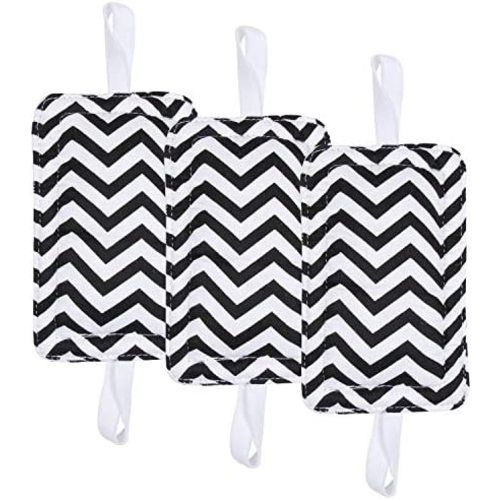 Door Silencer Door Jammer Door Closer Cushion Nursery Door Silencer Door Latch Cover 3 Pack for Noise Reducing Quiet Doors Baby Toddler Safety 3.25 x 5.5 Inch (Black Chevron)
